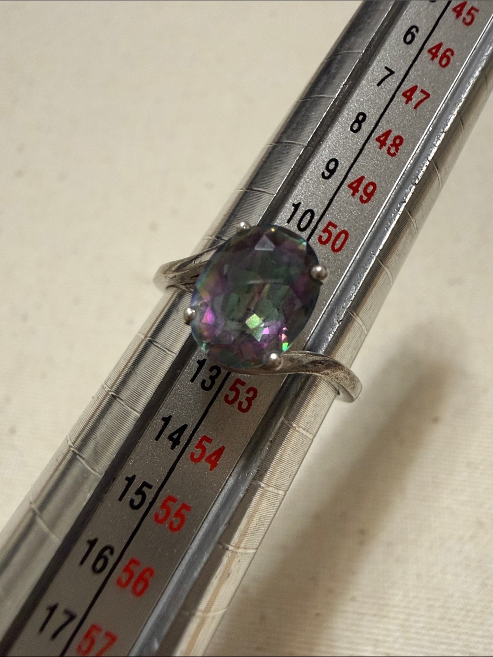 Sterling Silver 925 Mystic Topaz Oval Solitaire Ring in Iridescent size 6 - Picture 9 of 12